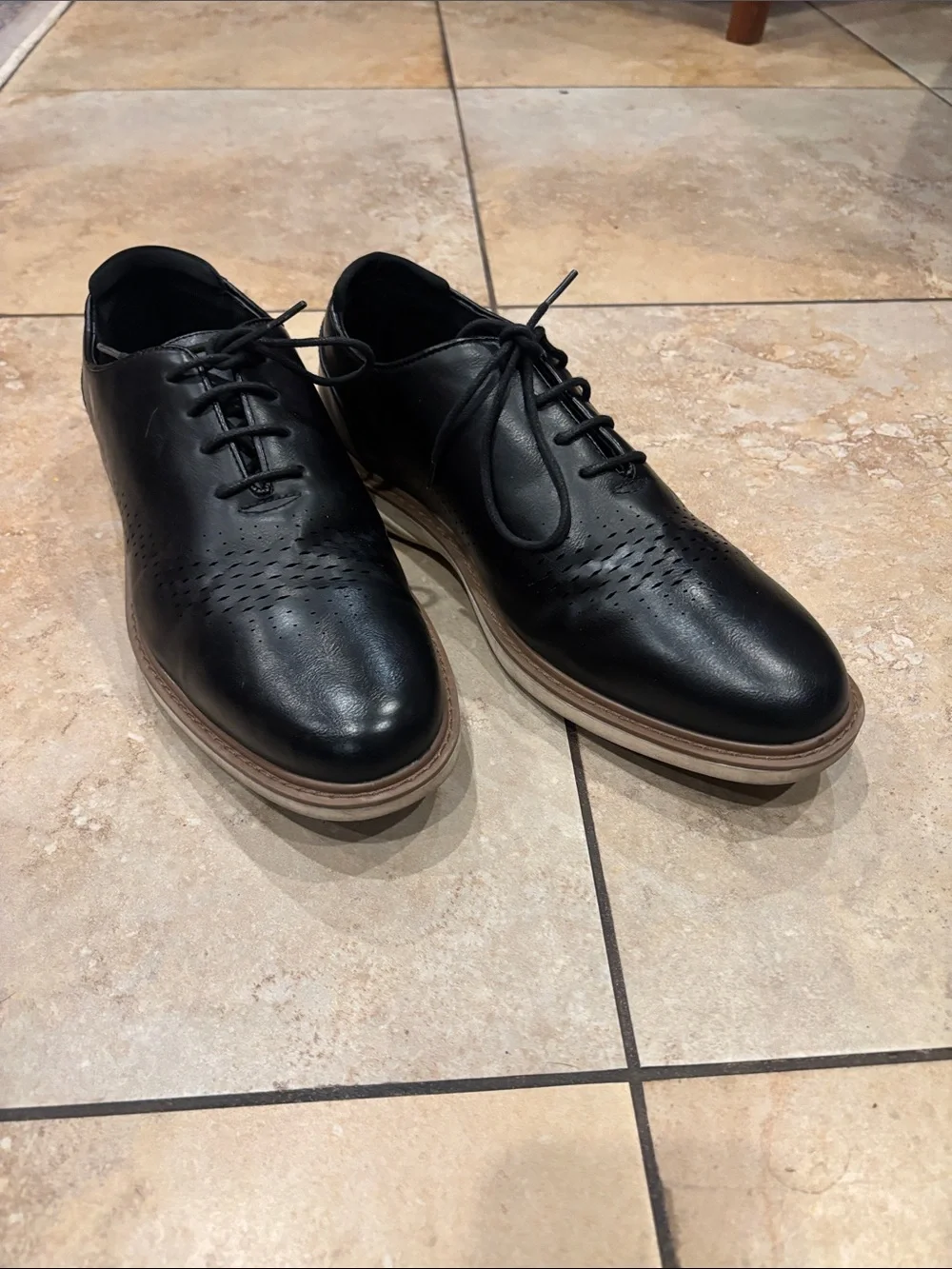 Perry Ellis Portfolio ultra FoamBlack Men's Lace-Up Dress Shoes size 10